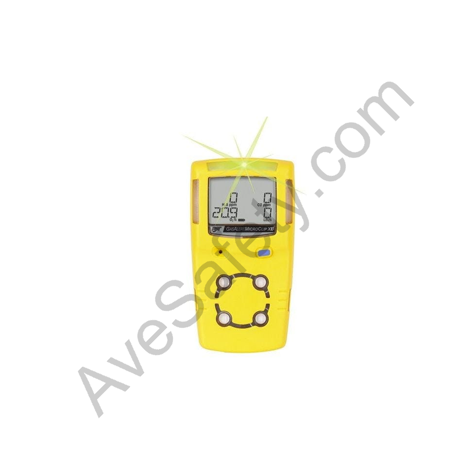 BW GasAlertMicroClip XL (2 Year) LEL(F) O2 H2S CO Gas Detector (Rechargeable Battery) | LEL / CO / H2S / O2
