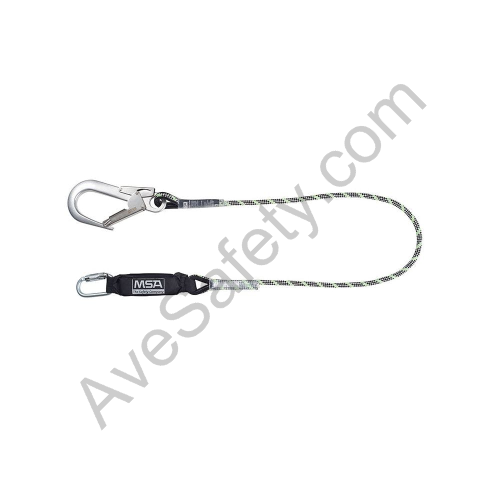 MSA Energy Absorbing Lanyard, 1.8m, Kernmantel Rope, Single Leg, Steel ...